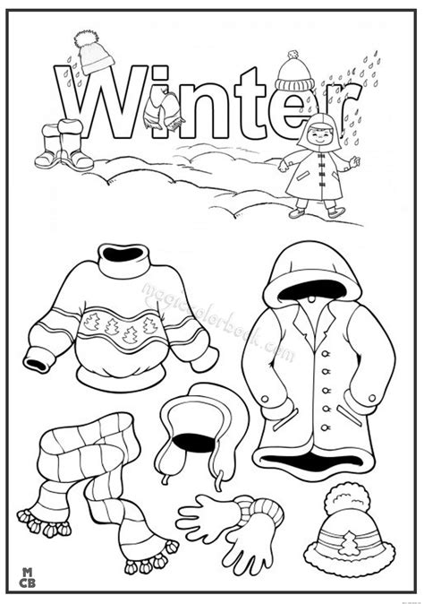 Free Printable Winter Clothes Coloring Pages
